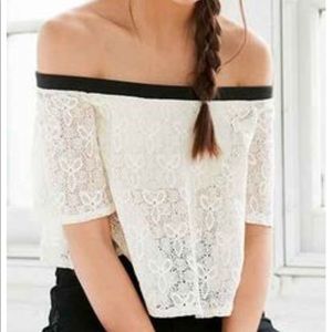Off the shoulder cropped top
